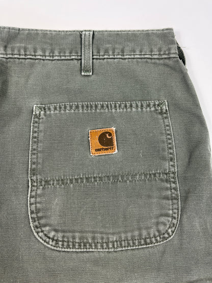 Carhartt Carpenter B176 Flannel Lined DMS - Dark Moss Green - 38 x 32 - Made in Mexico of USA Components