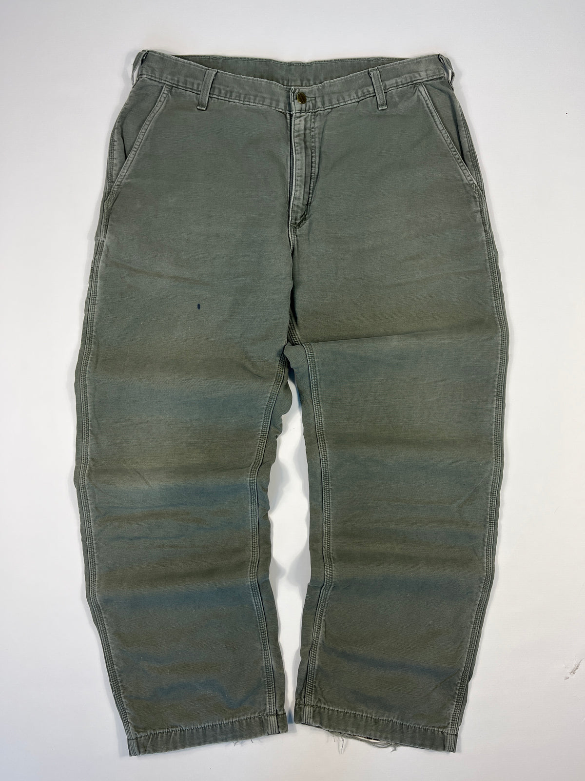 Carhartt Carpenter B176 Flannel Lined DMS - Dark Moss Green - 38 x 32 - Made in Mexico of USA Components