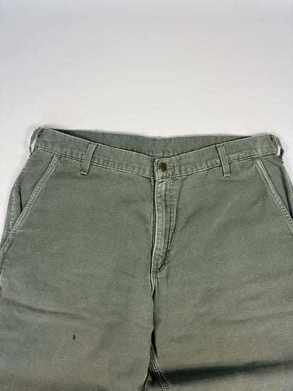 Carhartt Carpenter B176 Flannel Lined DMS - Dark Moss Green - 38 x 32 - Made in Mexico of USA Components