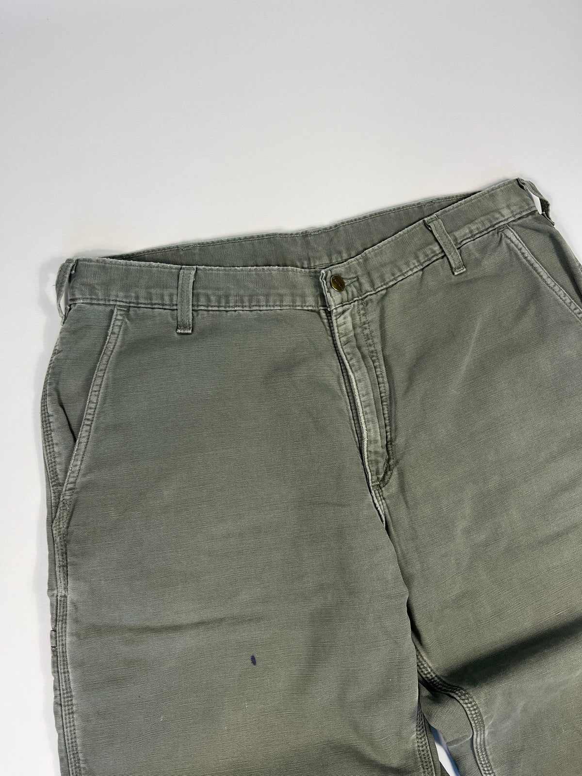 Carhartt Carpenter B176 Flannel Lined DMS - Dark Moss Green - 38 x 32 - Made in Mexico of USA Components