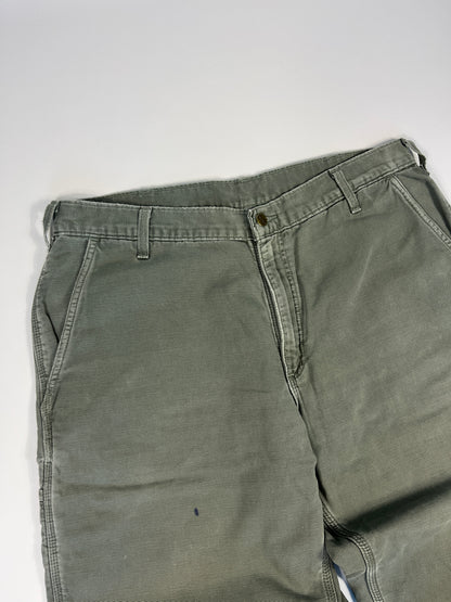 Carhartt Carpenter B176 Flannel Lined DMS - Dark Moss Green - 38 x 32 - Made in Mexico of USA Components