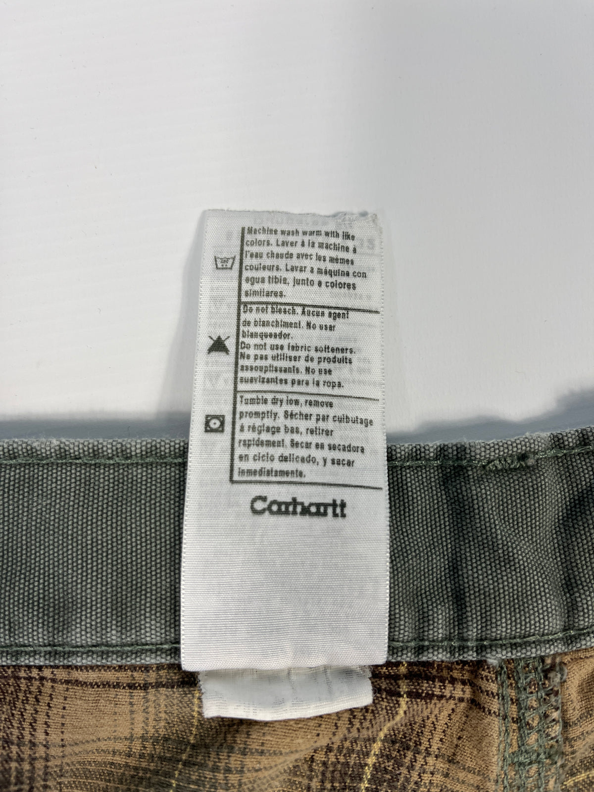 Carhartt Carpenter B176 Flannel Lined DMS - Dark Moss Green - 38 x 32 - Made in Mexico of USA Components