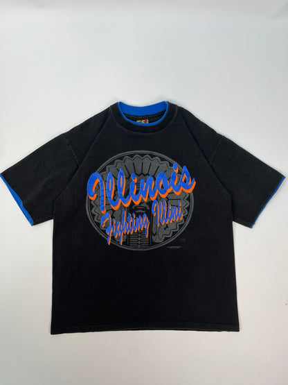 Vintage Illinois Fighting Ilini 1991 Single Stich T-shirt - L