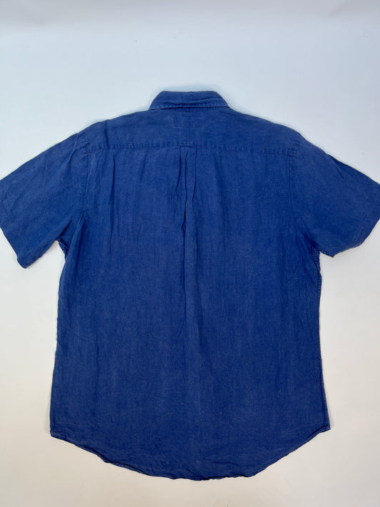 Vintage Polo Ralph Lauren Linnen Korte Mouwen Overhemd - L